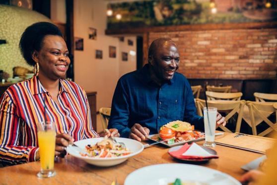 Couple at a restaurant